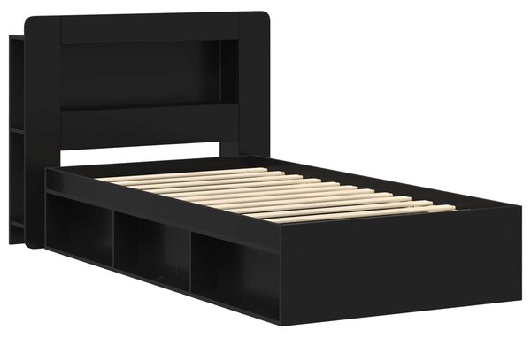 Okvir kreveta s pohranom Crna 100 x 200 cm Konstruirano drvo - Crna / 100 x 200 cm