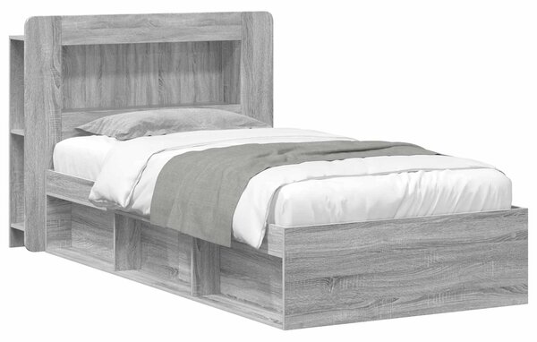 Okvir kreveta s pohranom s uzglavljem Siva Sonoma 75 x 190 cm - Siva / 75 x 190 cm