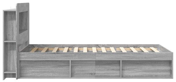 Okvir kreveta s pohranom s uzglavljem Siva Sonoma 75 x 190 cm - Siva / 75 x 190 cm