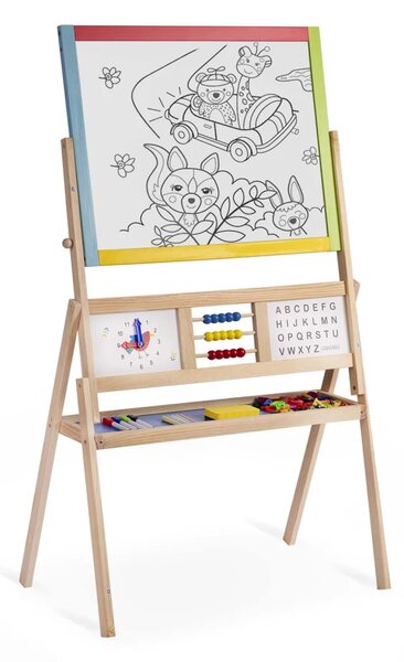 Ricokids Velika magnetska ploča za pisanje kredom s rotirajućim satom - višebojna
