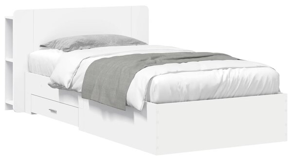 Okvir kreveta s pohranom Bijela 80 x 200 cm Konstruirano drvo - Bijela / 80 x 200 cm