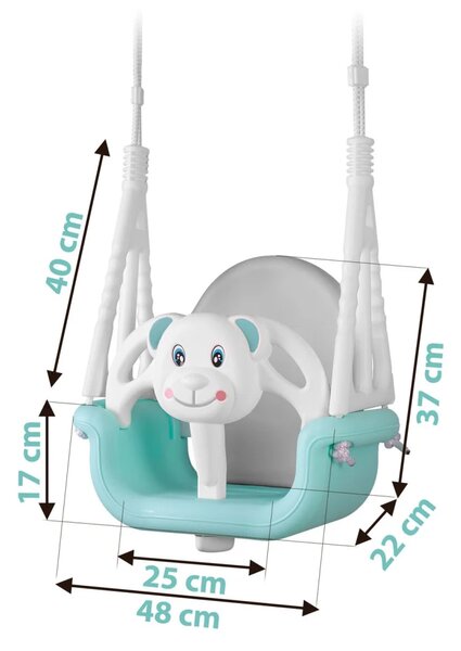 Ricokids ljuljačka s medvjedićem 3 u 1, tirkizna