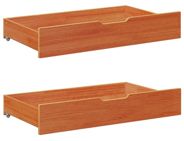 Krevet na dan s uzglavljem 3 pcs Vosak smeđa Čvrsto borovo drvo - Smeđa / 90 x 190 cm