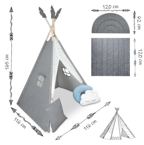 NK-406 Nukido tipi šator za djecu - sivi