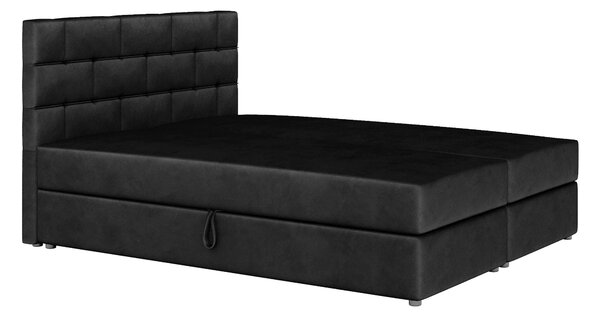 Bračni krevet Boxspring 140x200 cm Waller (s podnicom i madracem) (crna)