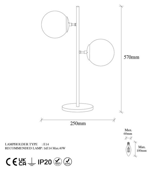 Opviq Stolna lampa, 942FLG1814