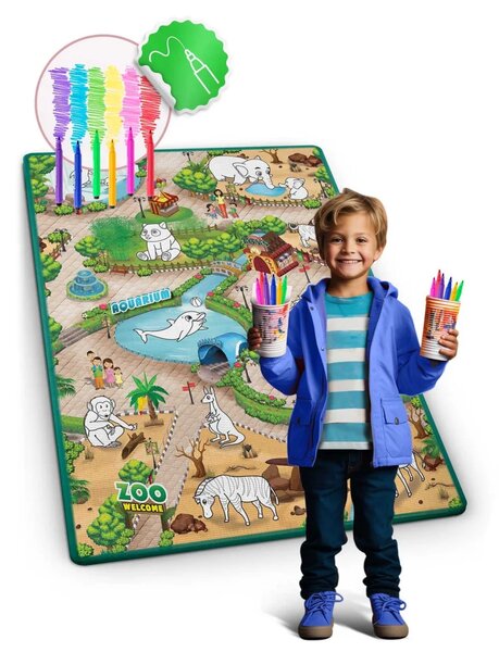 Ricokids RK-344 pjenasta podloga za bojanje, rolana, 120 x 90 x 0,3 cm, crvena