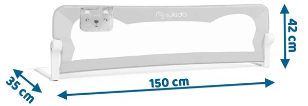 Zaštitna ograda za krevet 150 x 42 x 35 cm Nukido siva