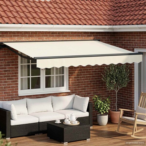 Ručno sklopiva tenda Krem 2,5 x 2 m Poliester s PU premazom - Antracit / 2,5 x 2 m