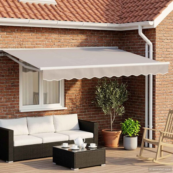 Ručno sklopiva tenda Svjetlosiva 3 x 2,5 m - Bijela / 3 x 2,5 m