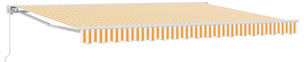 Ručno sklopiva tenda Žuta i bijela 4,5 × 3,5 m - Bijela / 4,5 × 3,5 m