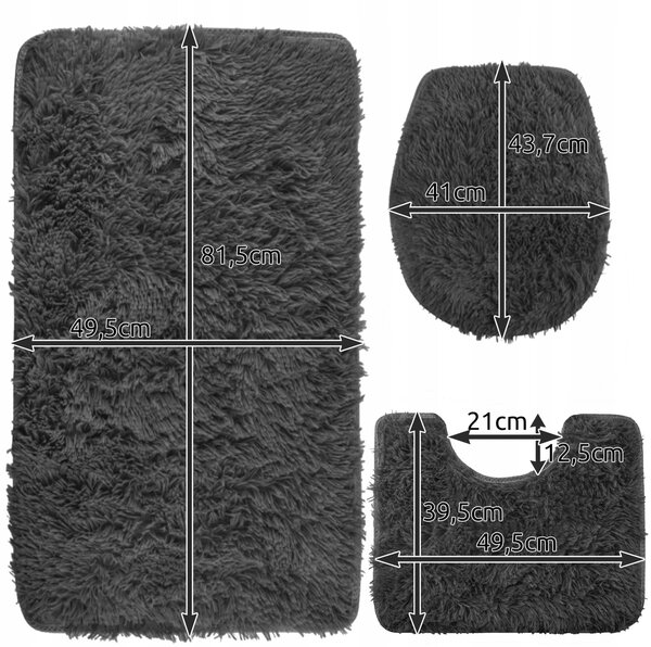 Set od tri univerzalne kupaonice sive