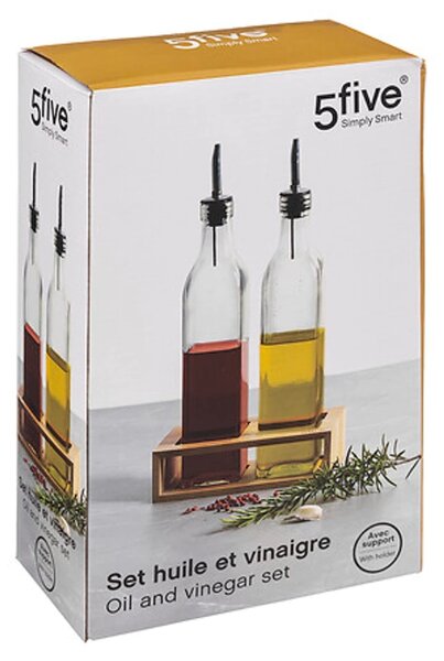 Boce za ulje i ocat u bambusovom postolju GUSTO, 2x 480 ml