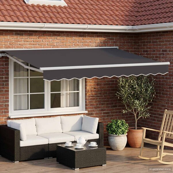 Ručno sklopiva tenda Antracit 3 x 2,5 m Poliester s PU premazom - Bijela / 3 x 2,5 m