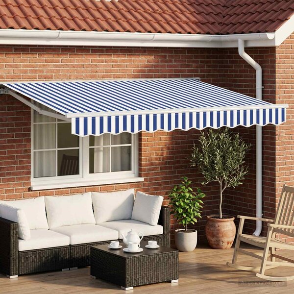 Ručno sklopiva tenda Plava i bijela 3 x 2,5 m - Bijela / 3 x 2,5 m