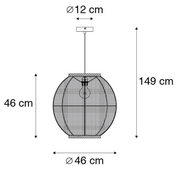 Orijentalna viseća svjetiljka smeđa 46 cm - Rob
