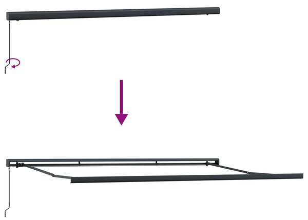 Skrovita tenda Narančasta i Siva 400 × 300 cm Platno i Aluminij - Narančasta / 400 × 300 cm