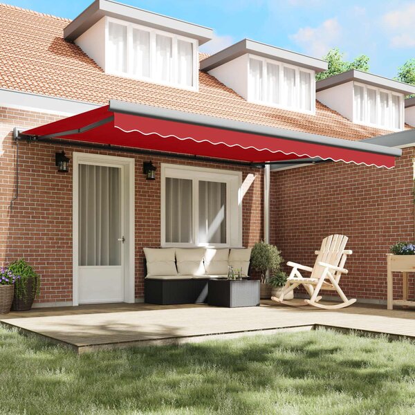 Skrovita tenda Crvena 4 × 3 m Platno i Aluminij - Crvena / 4 × 3 m