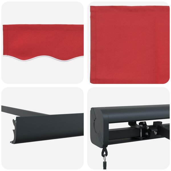 Skrovita tenda Crvena 4 × 3 m Platno i Aluminij - Crvena / 4 × 3 m