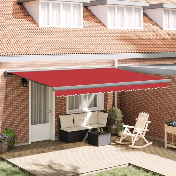 Skrovita tenda Crvena 4 × 3 m Platno i Aluminij - Crvena / 4 × 3 m
