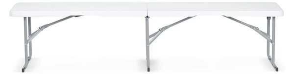 Vrtni ugostiteljski set Plonos, stol + 2 klupe, 180 cm, bijeli