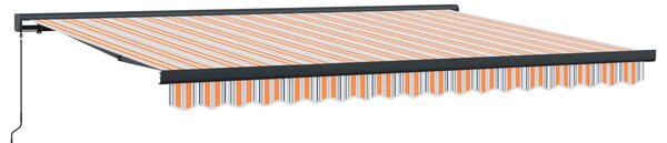 Skrovita tenda Narančasta i Siva 400 × 300 cm Platno i Aluminij - Narančasta / 400 × 300 cm