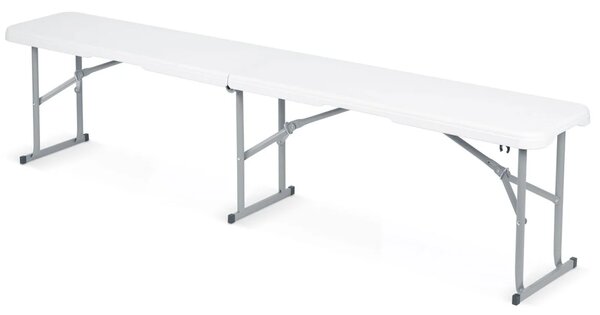 Vrtni ugostiteljski set Plonos, stol + 2 klupe, 180 cm, bijeli