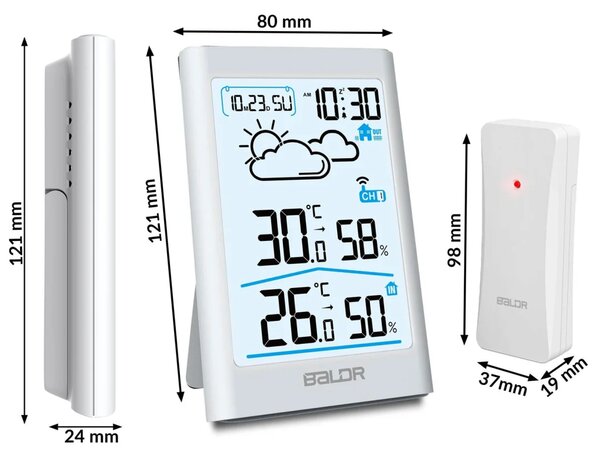 Meteorološka stanica s zaslonom BD-911 bijela