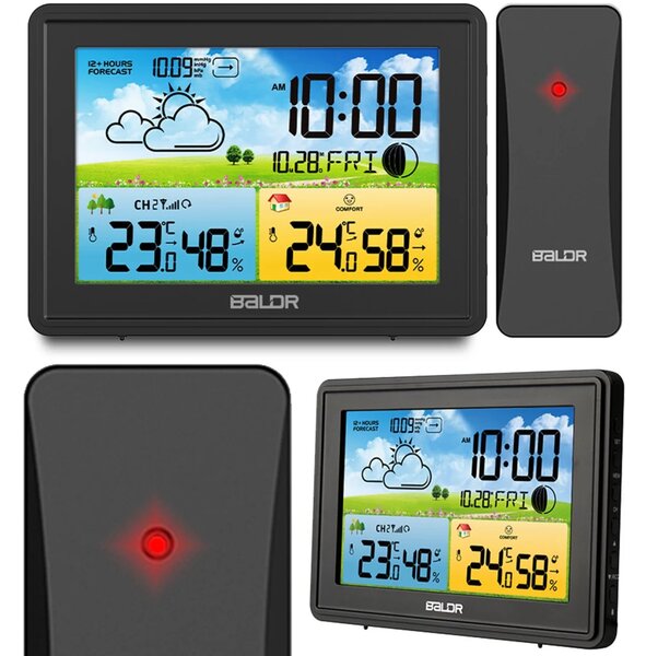 Meteorološka stanica s zaslonom BD-908 crna