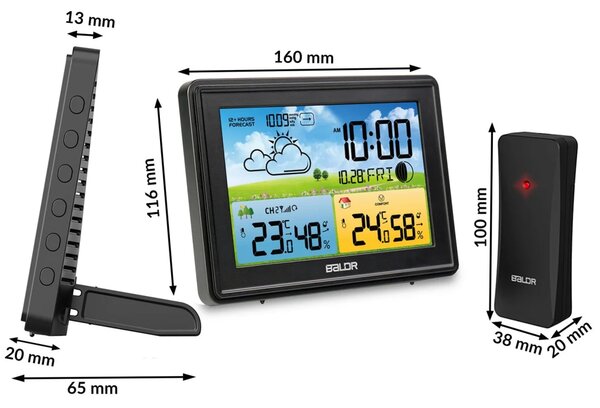 Meteorološka stanica s zaslonom BD-908 crna
