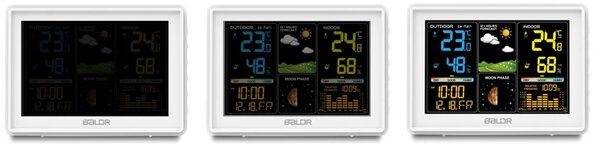 Meteorološka stanica s zaslonom, higrometrom, bežičnim senzorom BD-907 bijela