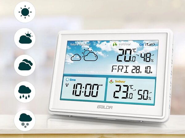 Meteorološka stanica s zaslonom BD-909 bijela