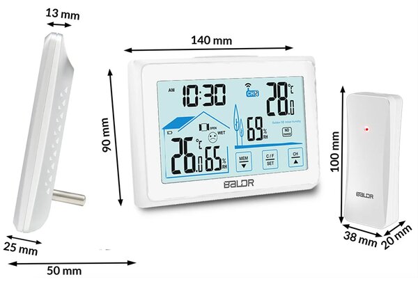 BD-910 bijela meteorološka stanica s zaslonom