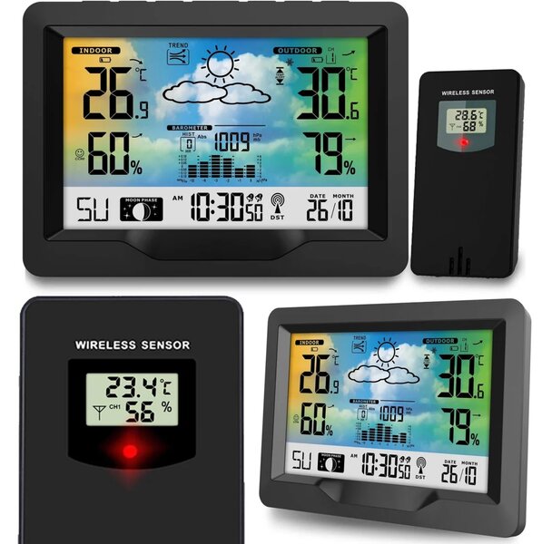 Meteorološka stanica s zaslonom BD-901 crna