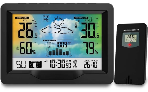 Meteorološka stanica s zaslonom BD-901 crna
