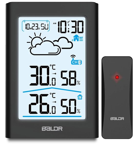 Meteorološka stanica s zaslonom BD-911 crna