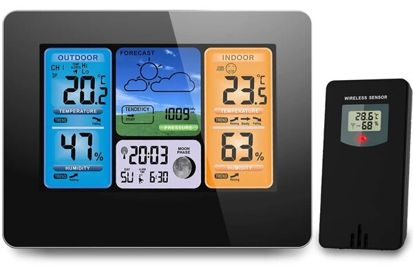 Meteorološka stanica s zaslonom BD-902 crna
