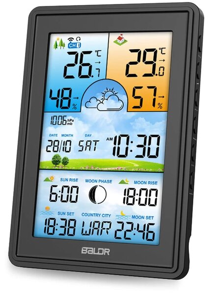 Meteorološka stanica s zaslonom BD-906 crna