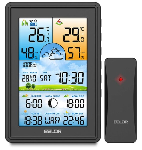 Meteorološka stanica s zaslonom BD-906 crna