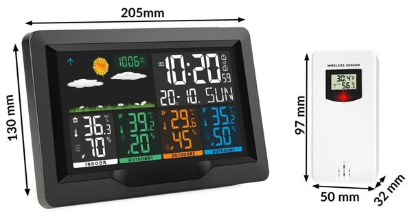 Meteorološka stanica s zaslonom BD-904 crna