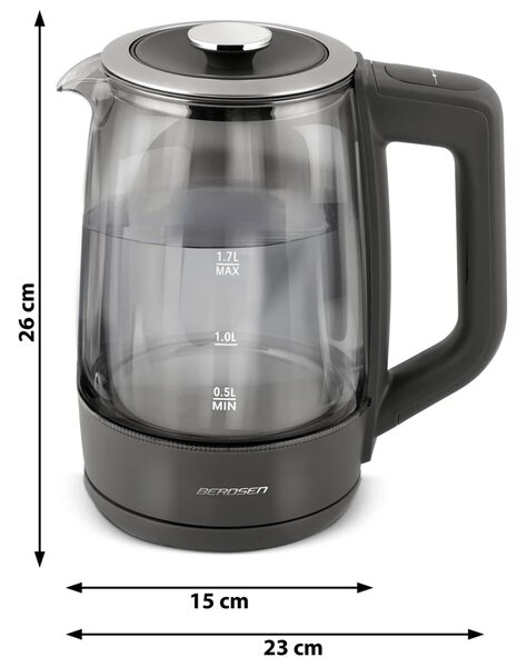 Berdsen BD-711 električni kuhalo za vodu 1,7 l, staklo
