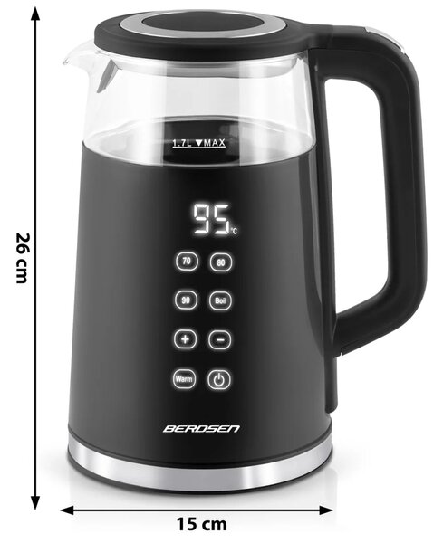 Kuhalo za vodu Berdsen BD-707, 1,7 l, crno