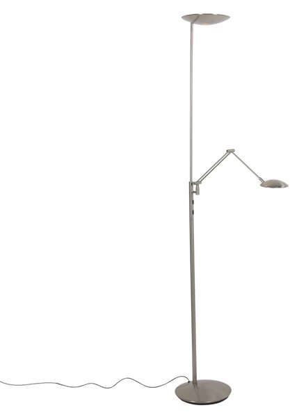 Steinhauer Daphne 2 + LED stropna reflektorska svjetiljka, svjetlo za čitanje, čelik, CCT,, prigušiva, Metalik, Dnevni boravak/blagovaonica, Metal, Svjetlo za čitanje