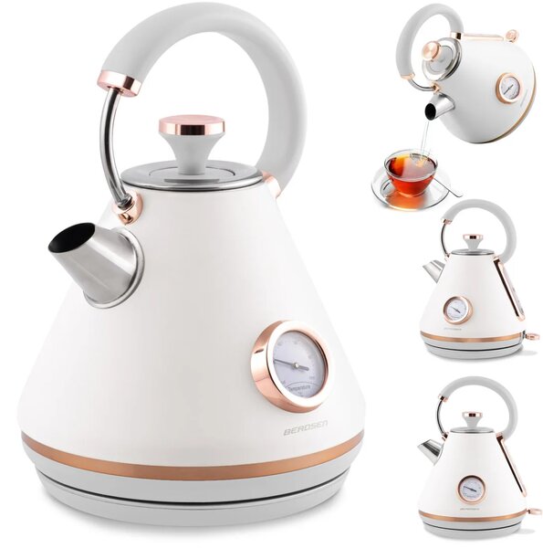 Kuhalo za vodu s termometrom Berdsen BD-701, 1,7 l, bijelo