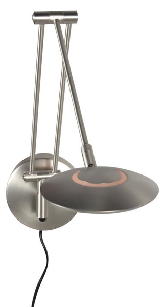 Steinhauer Zidna LED svjetiljka Zenith 2 s rukom, čelik, CCT, metal, utikač, prigušiva, Metalik, Dnevni boravak/blagovaonica, Metal
