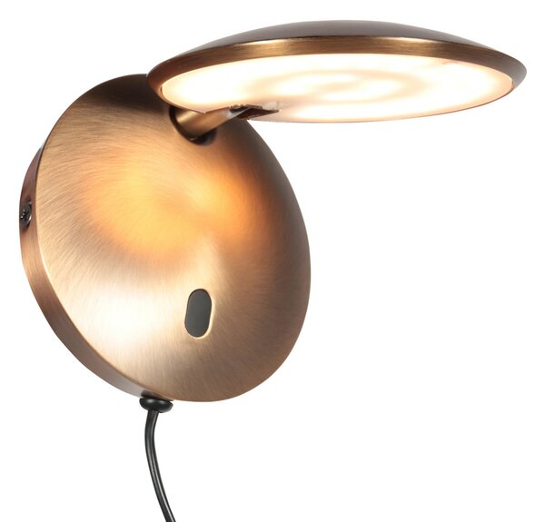 Steinhauer Zidna svjetiljka Zenith 2 LED, bronca, CCT, metal, utikač, prigušiva, Bronca / stari mesing, Dnevni boravak/blagovaonica, Metal, Zid okrugli