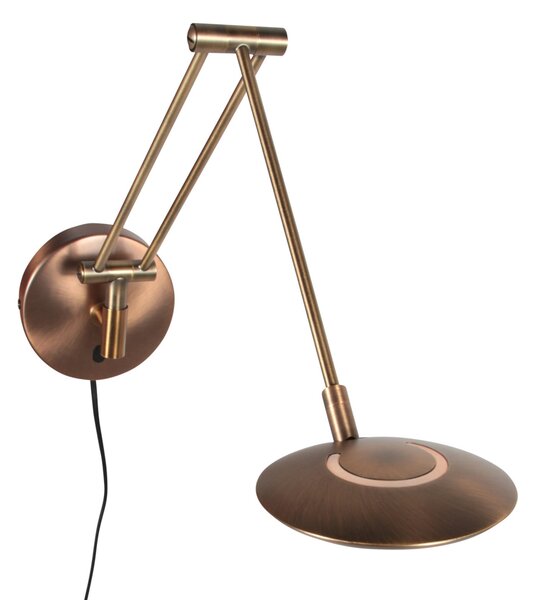 Steinhauer Zenith 2 LED zidna svjetiljka s rukom, brončana, CCT, metal, utikač, prigušiva, Bronca / stari mesing, Dnevni boravak/blagovaonica, Metal