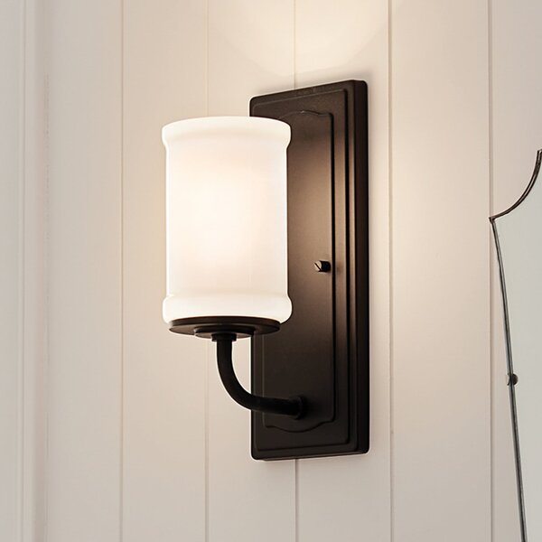 KICHLER Zidna lampa Vetivene, crna, visina 31 cm, metal, IP44 G9 LED, Crno, kupaonica, Metal
