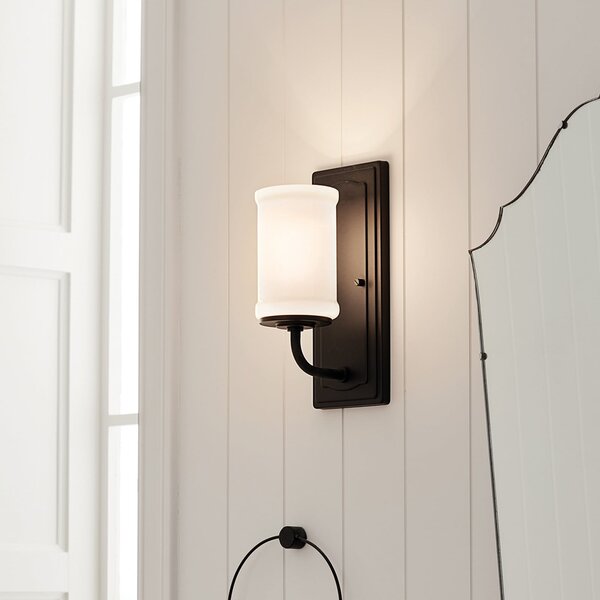 KICHLER Zidna lampa Vetivene, crna, visina 31 cm, metal, IP44 G9 LED, Crno, kupaonica, Metal