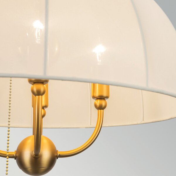 Elstead Crosby viseća lampa, bež/zlatna, Ø 46 cm, tkanina/metal, 4 x E14, prigušiva, Bež, Dnevni boravak/blagovaonica, Metal